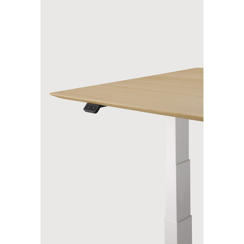 Bok Standing Desk, 25" H x 63" W x 31.5" D, Oak/White