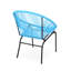 Fauteuil d'extérieur élégant avec cadre en fer de teinte bleue