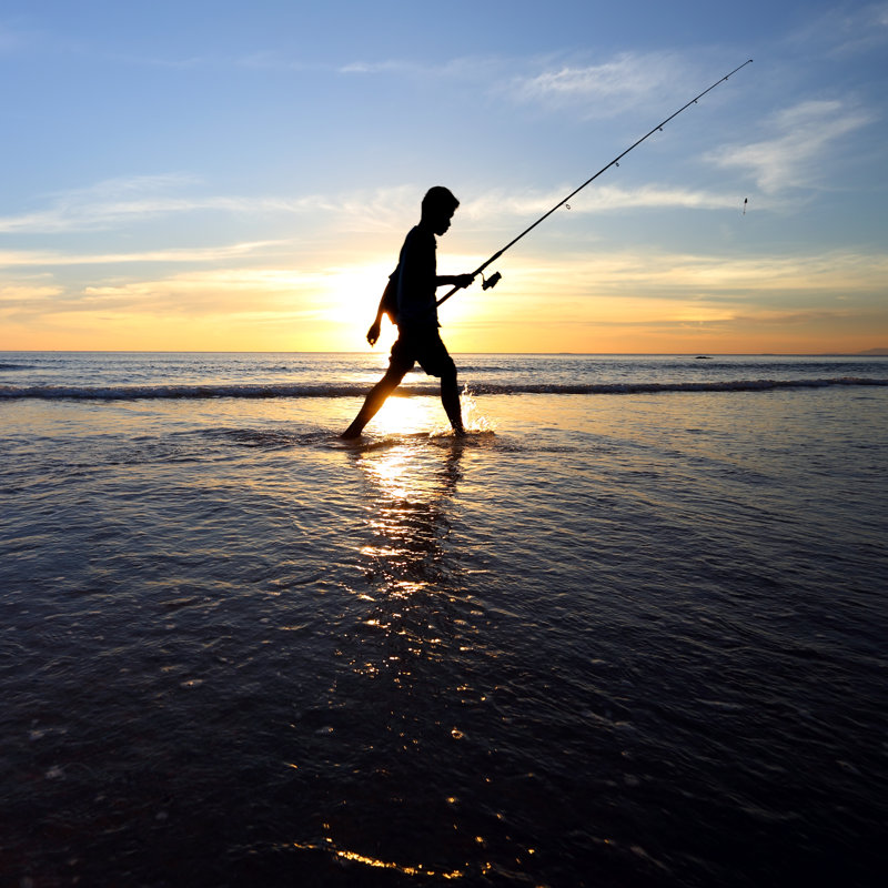 People Fishing by Isarescheewin - Wrapped Canvas Print, 30cm H x 30cm W