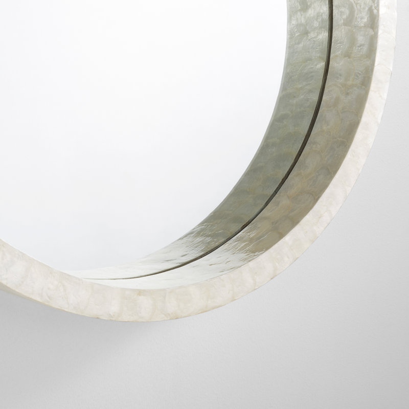 Triton Round Mirror, White, 32" x 32"