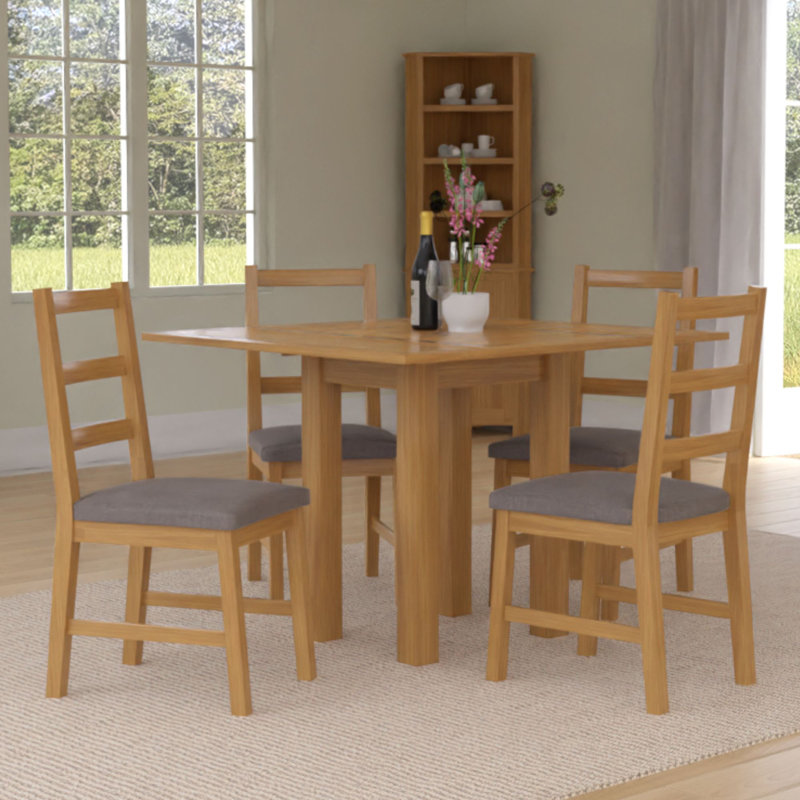 4 - Person Solid Oak Dining Set, Grey