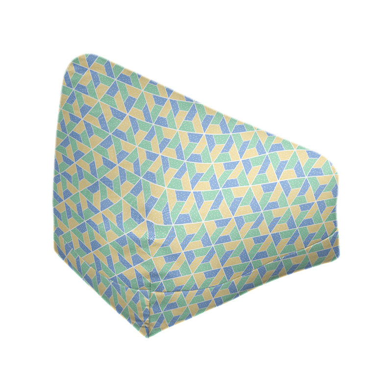 Leffel Bean Bag, 27" H x 30" W x 25" D, Green/Yellow/Blue, Bean Bag Chair