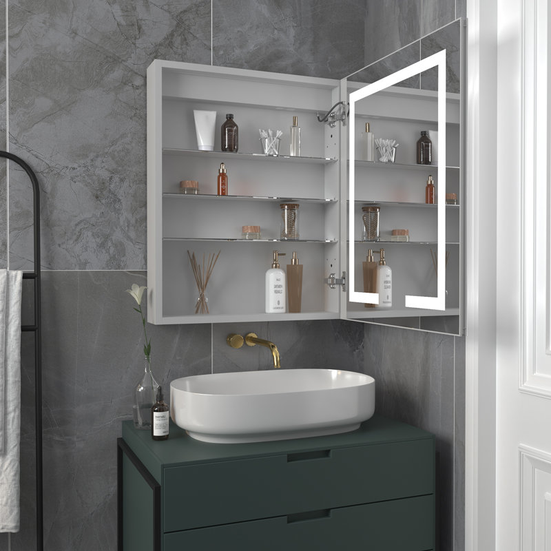 Armoire à pharmacie sans cadre à montage en surface avec prise miroir et prise USB 24 po x l 30 po H 29 po, Oui
