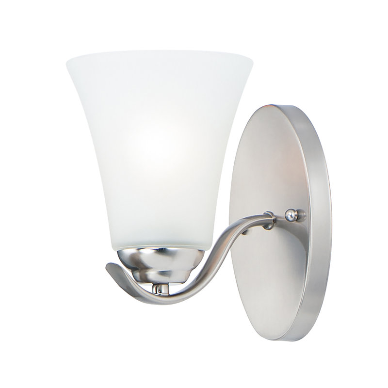 Éclairage de salle de bain 1 lumière à intensité variable Lavallley, Nickel satiné