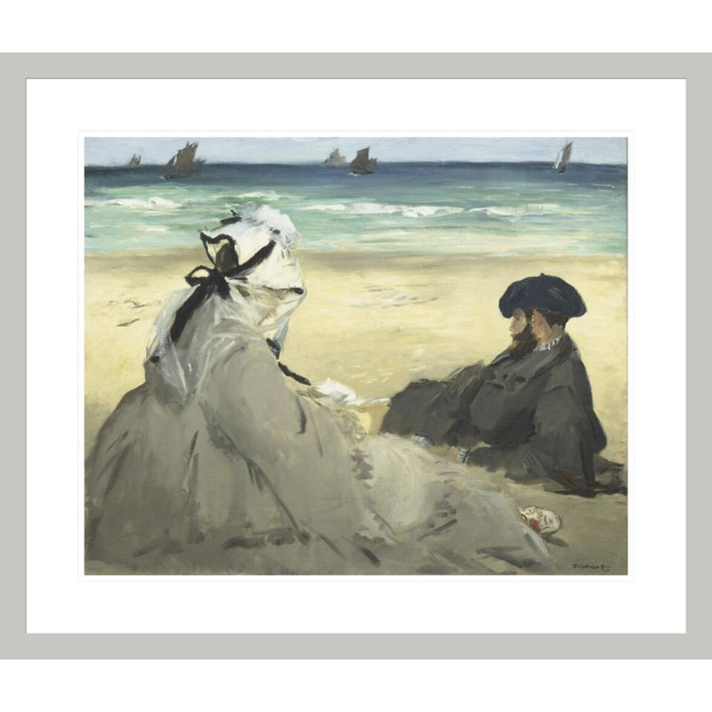 «On the beach» par Estampe numérique encadrée, 23,5 po H x 27,57 po L