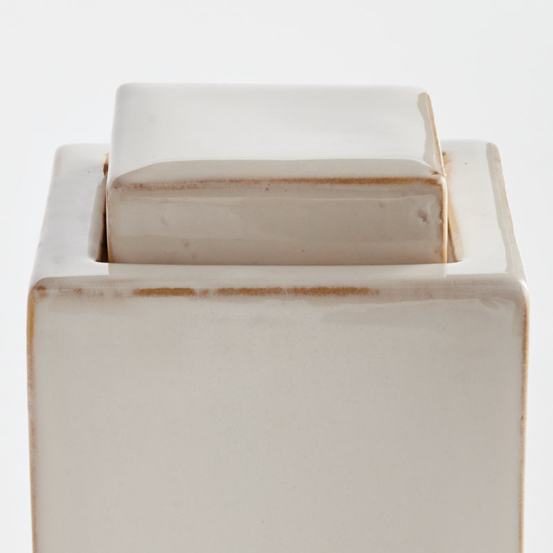 Ophelia Jar Large, 9.5" H x 5.25" W x 5.25" D, Cream