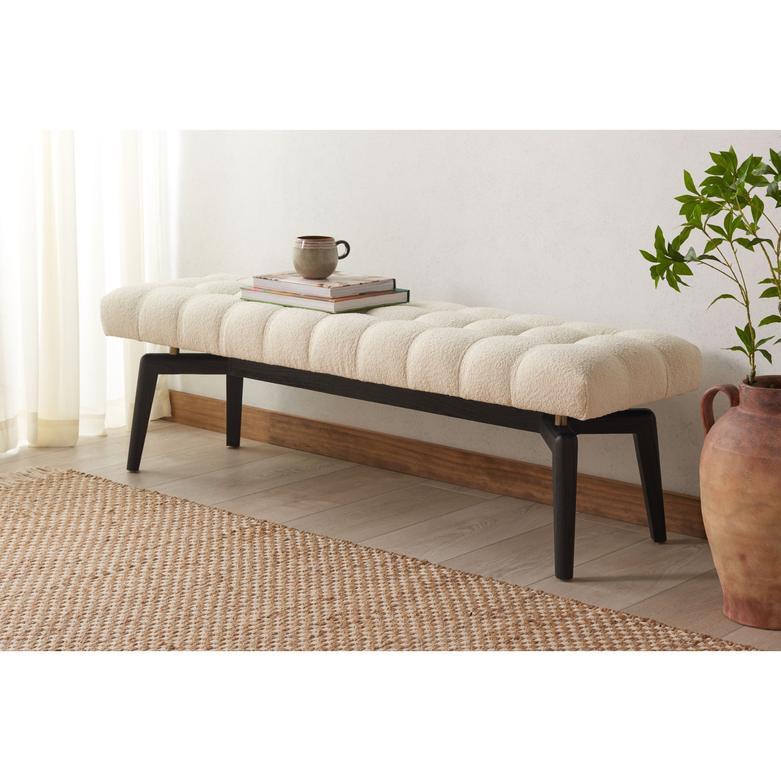 Castillo 59" Entryway Bench, Black