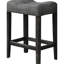 5 pièces de comptoir gris anthracite pour salle à manger: table carrée en bois d'ingénierie de 36 pouces et 4 tabourets en mélange de lin de hauteur, 4 places, installation facile et rapide avec design transitionnel, bois franc, sièges rembourrés en lin,