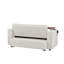 Canapé-lit en chenille beige avec accoudoirs avec rangement, port USB et table d'appoint