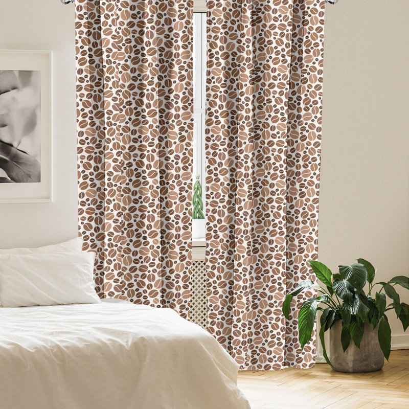 Rideaux 4 panneaux East Urban Home Earth Tones, savoureux grains de café brun caramel 66452, L 56 po x L 84 po