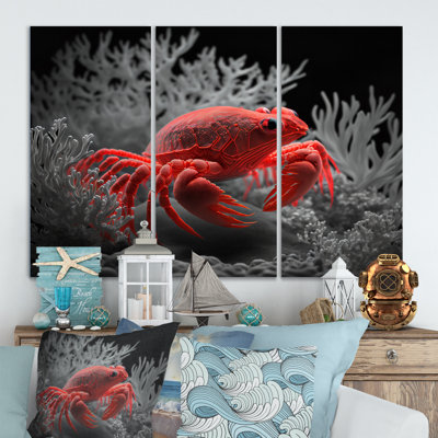 Red Deepsea Crab In Red And Black I  Red Deepsea Crab In Red And Black I  3  Pieces