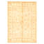 Tapis décoratif beige/Ivoire en laine de conception unique 5 pi 7 po x 7 pi 10 po noué à la main