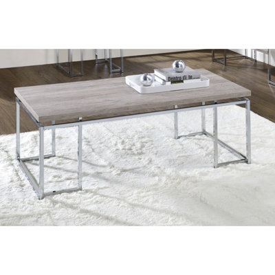 Table basse rectangulaire avec base en métal