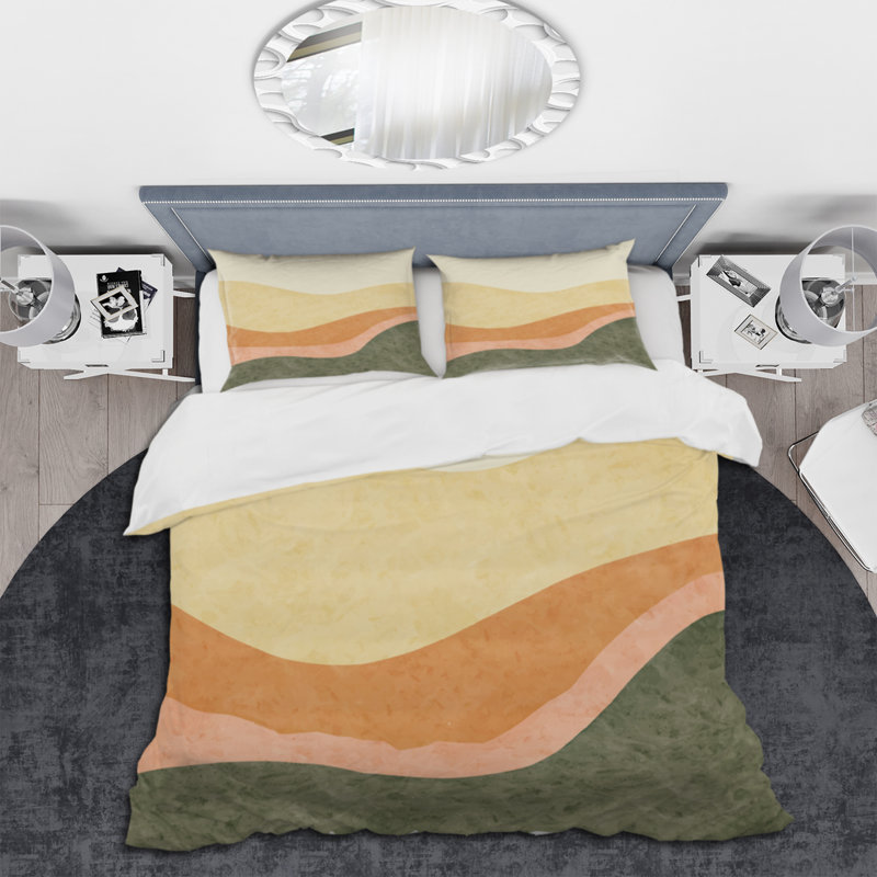 Polyester Twill Abstract Duvet Cover, Twin Duvet Cover + 1 Standard Sham