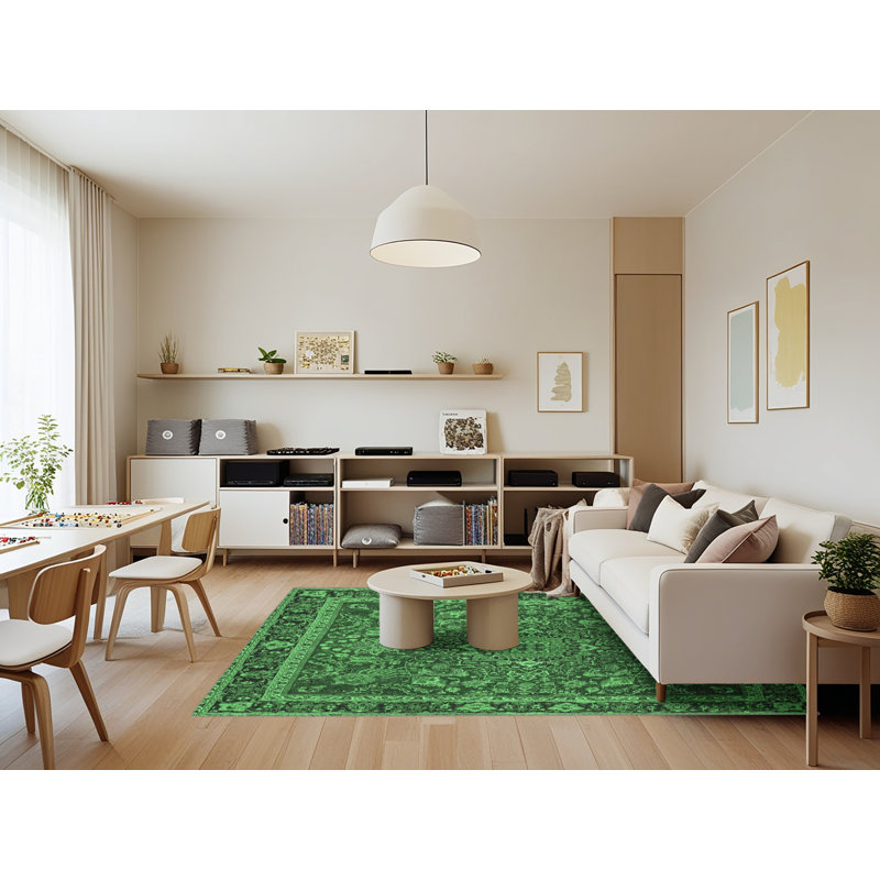 Washable Oriental Indoor Rug, Rectangle 7' x 9'