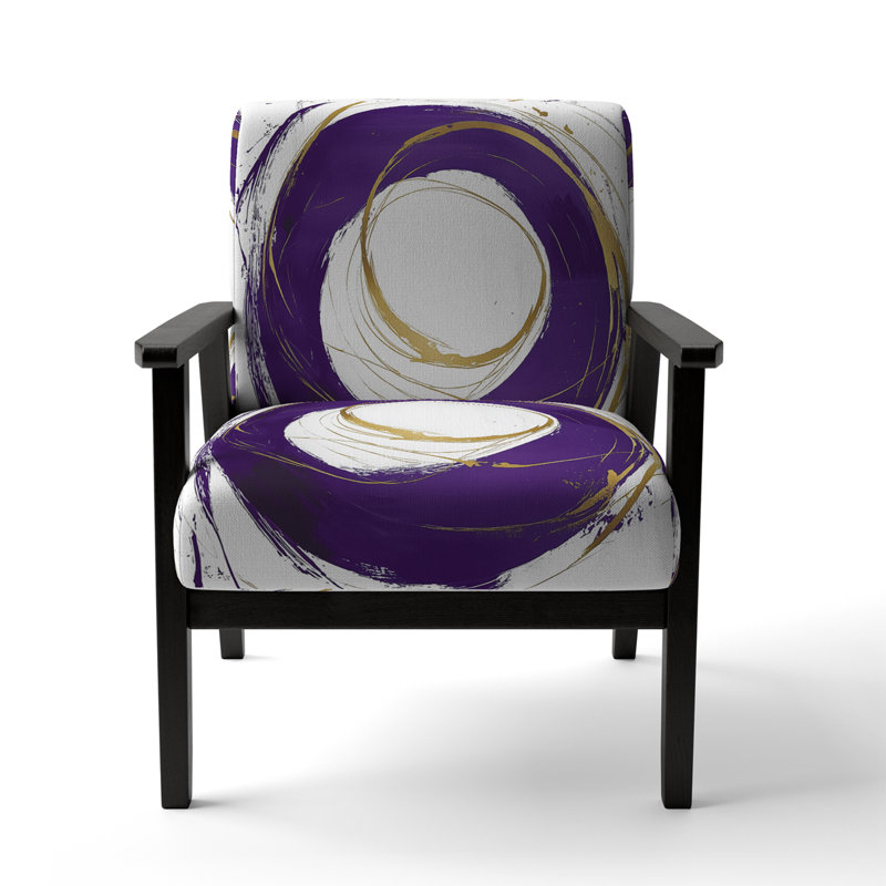 Fauteuil d'appoint rembourré «Giampaola - Gold Circle», Mauve / Blanc