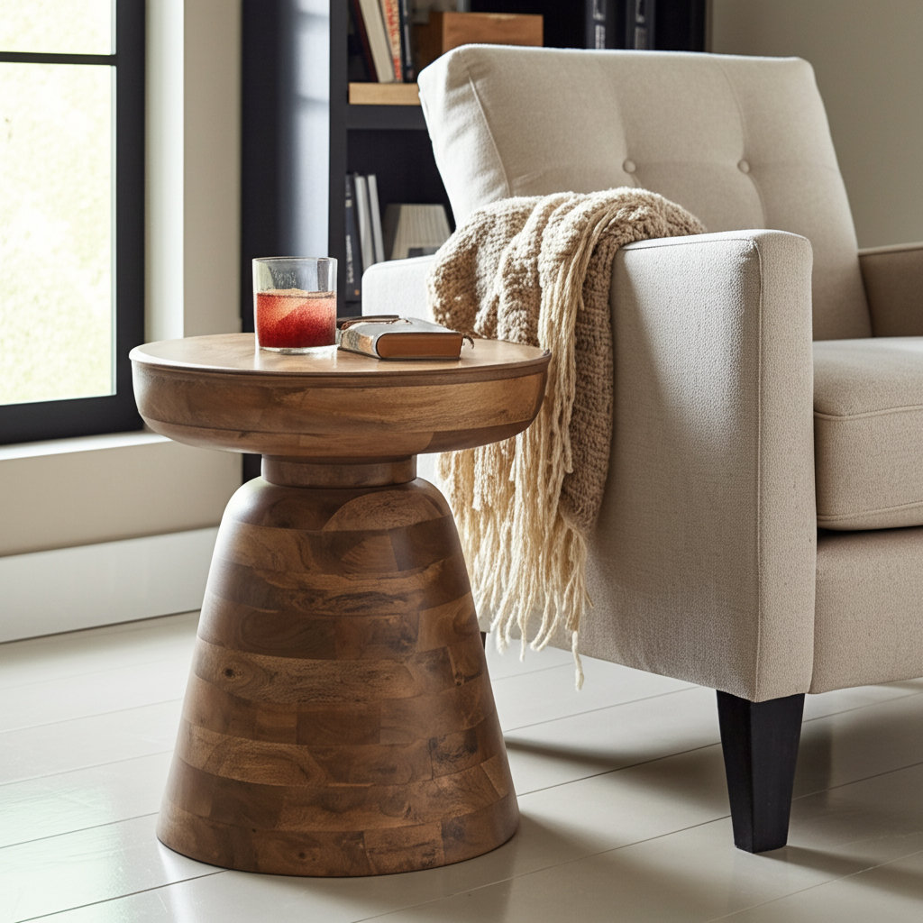 Vanola 16" End Table, Wooden Brown