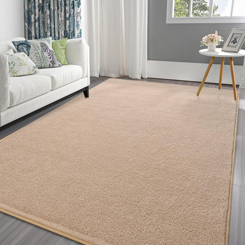 Solid Colour Shag Area Rug, Rectangle 153 x 215 cm, Beige