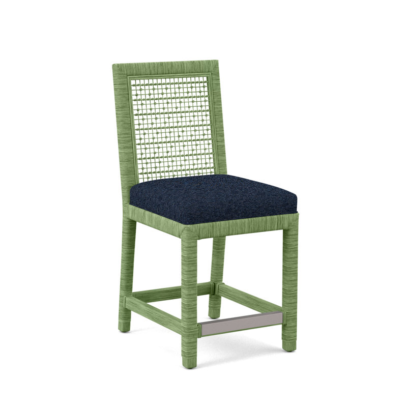 Tabouret de comptoir 24 po Scotia Glinda, Céleri, Bleu marine de base; 0317-61