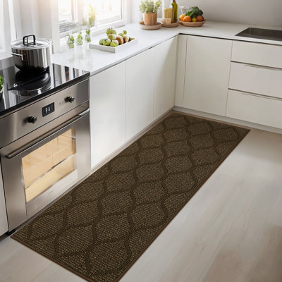 Tapis de couloir de cuisine antidérapant lavable - Tapis d'évier en polypropylène absorbant