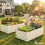Ensemble de grand lit de jardin surélevé galvanisé 6X3x2ft avec gants-1269643013