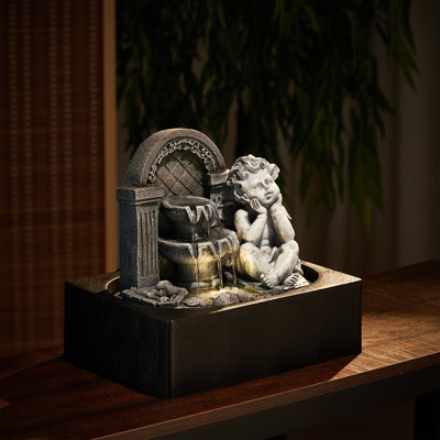 Bissett Indoor Sculptural Fountain with Lights