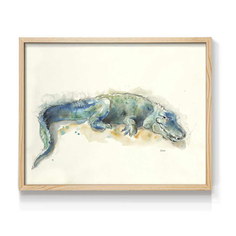 Alligator -Framed Print - Restickable, H 8 po x l 10 po, Naturel