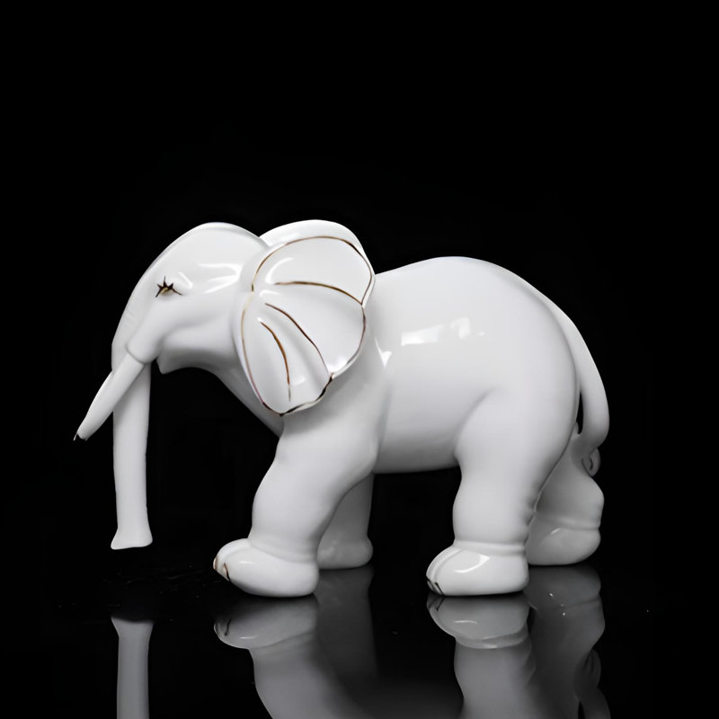 Éléphant en céramique émaillée - un symbole de prospérité et d'élégance