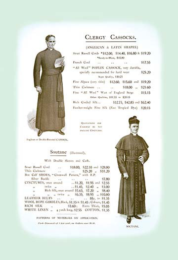 « clergy cassocks », impression