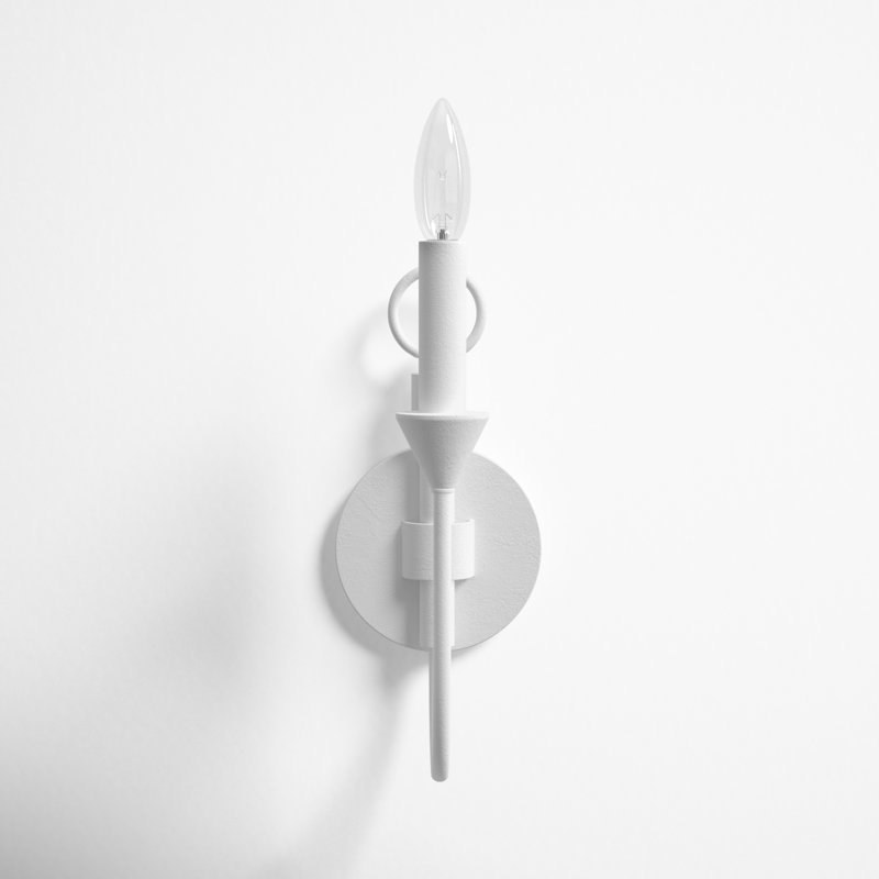 Bilton Armed Sconce, Gesso White