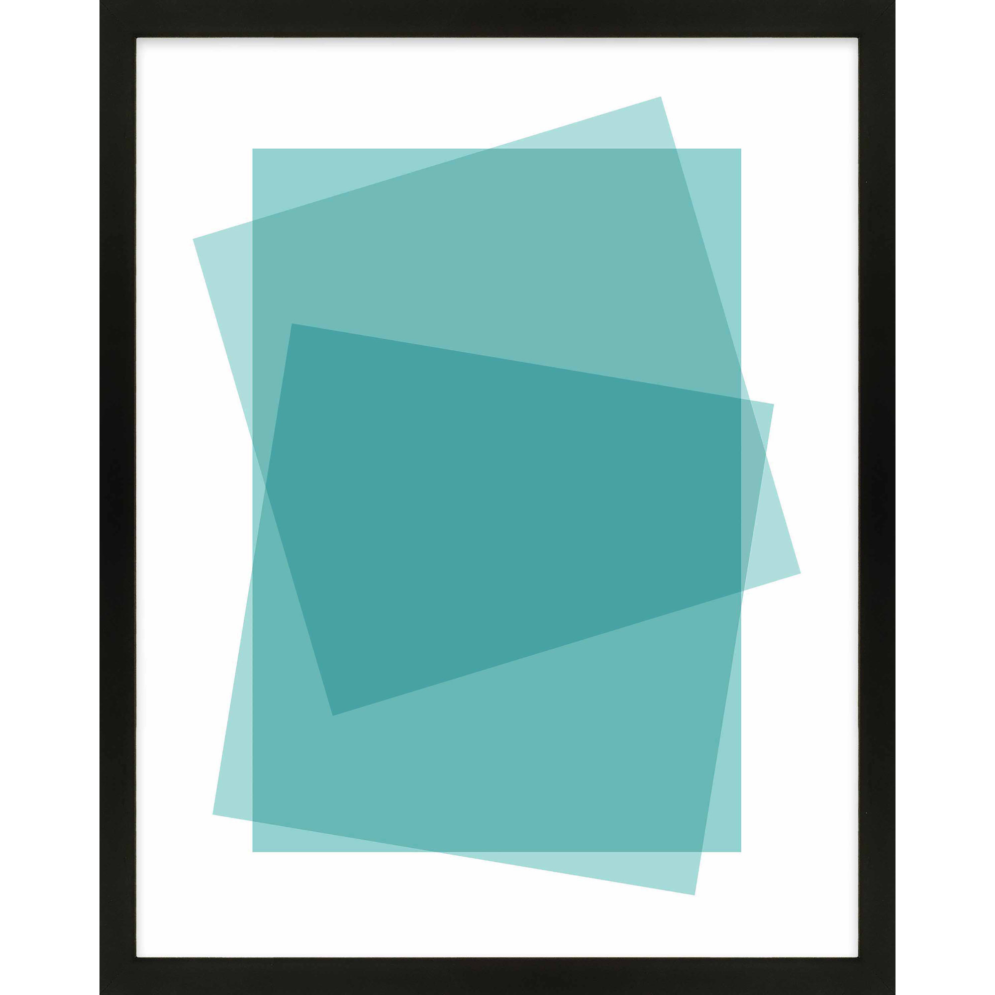 Aqua Kami by Jacques Pilon, 50" H x 40" W, Black Framed Paper