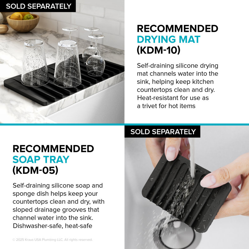 KRAUS Standart Pro Undermount 16 Gauge Stainless Steel Bar Kitchen Sink, 10" H x 13" W x 13" L, Single Bowl