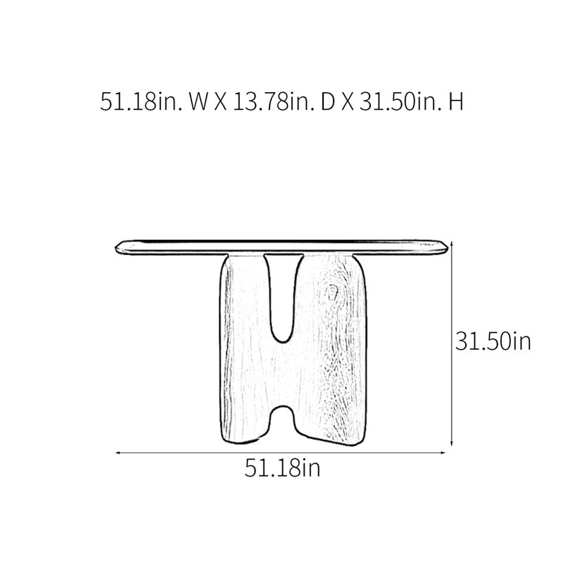 Console Modern Minimalist Art Design, H 31,5 po x l 51,18 po x P 13,78 po, Noir