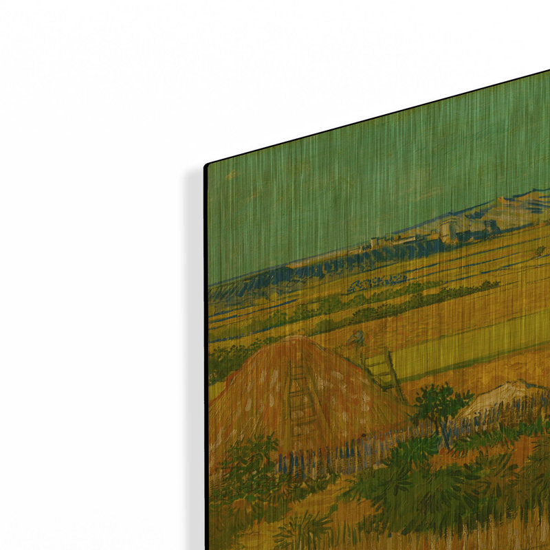 «De Oogst» par Vincent Van Gogh, art mural en métal doré, 36 po x 24 po, 36 po x 24 po