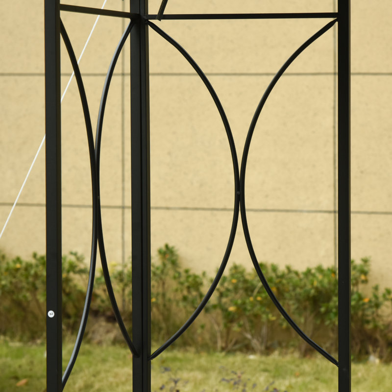 Outsunny 3 x 3 m Garden Gazebo Double Roof Marquee with Sidewalls, Dark gray