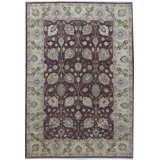 Hand-Knotted High-Quality Beige and Gold Area Rug