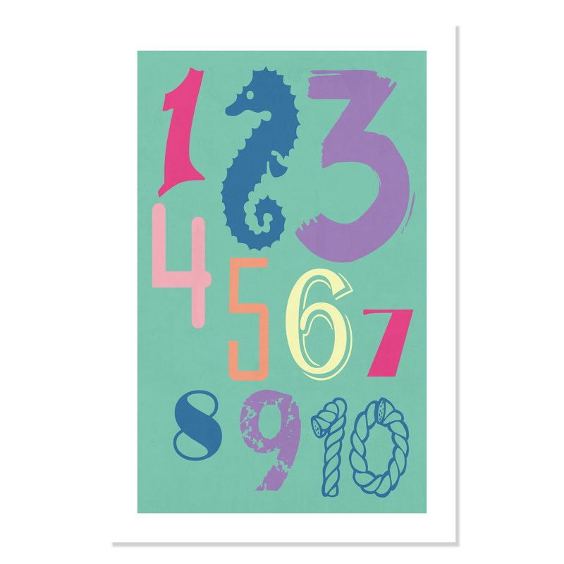 Décoration murale 123 pour enfants, H 36 po x l 24 po x P 1 po, Papier
