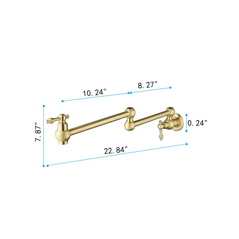 Robinet remplisseur avec accessoires, Or brossé