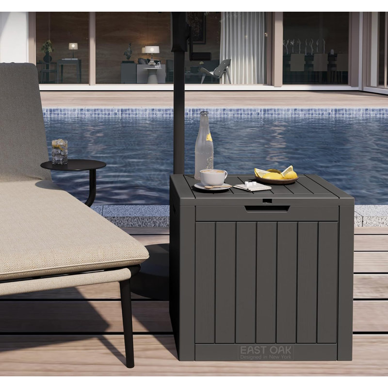 Gray Resin Lockable 31 Gallon Outdoor Deck Box