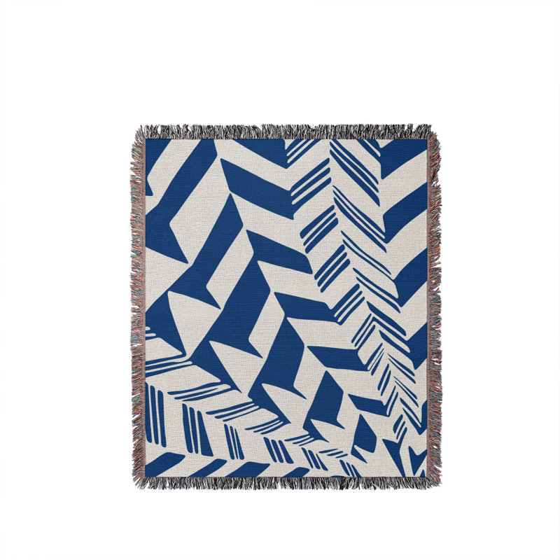 Jeté en coton Kafi, 50 x 70, Bleu