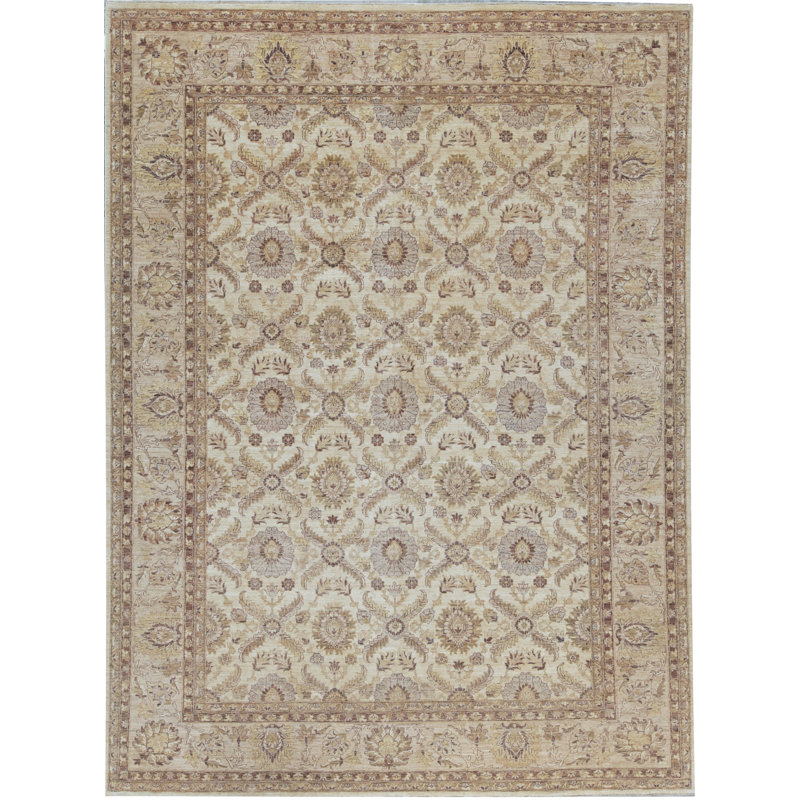 Hand-Knotted High-Quality Cream Area Rug