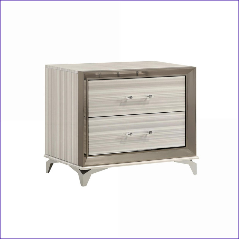 Ensemble de chambre à coucher grand 5 pièces blanc neige moderne avec DEL intégrée Rangement | Blanc | Bois massif et panneau de fibres à densité moyenne