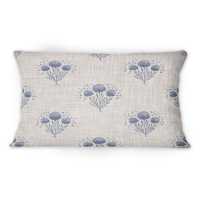Coussin décoratif rétro imprimé à motif de fleurs de campagne rétro Vintage - 12 po x 20 po