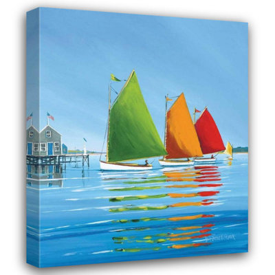 Breakwater Bay Caldwell Fisher, Sally Gallery Wrapped Canvas Art Titled: Cape Cod Sail