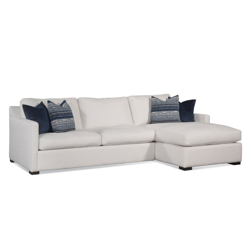Bel-Air Upholstered Sectional, Right Hand Facing, White Performance Fabric; 0851-94, Mineral