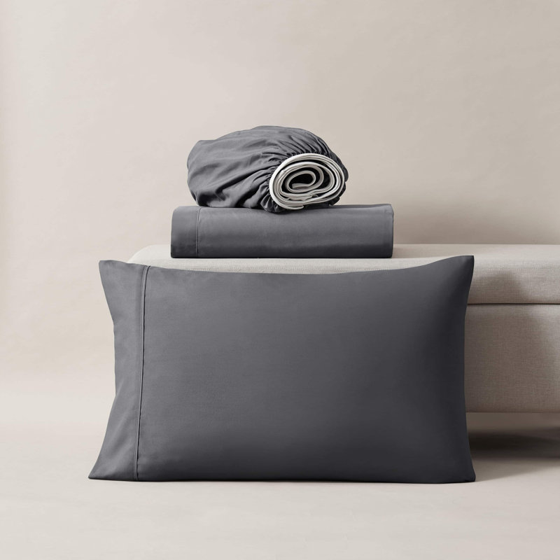 Ensemble de draps ultra doux et respirant Hotel Collection, Gris, Très grand simple