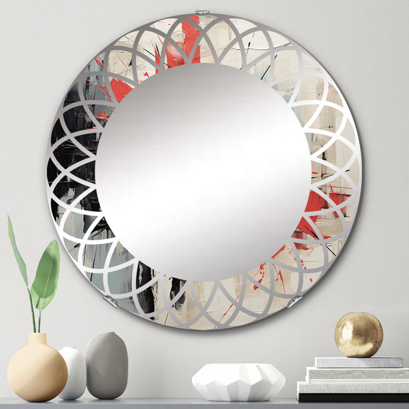Innesker - Miroir mural moderne rond, 24 po x 24 po