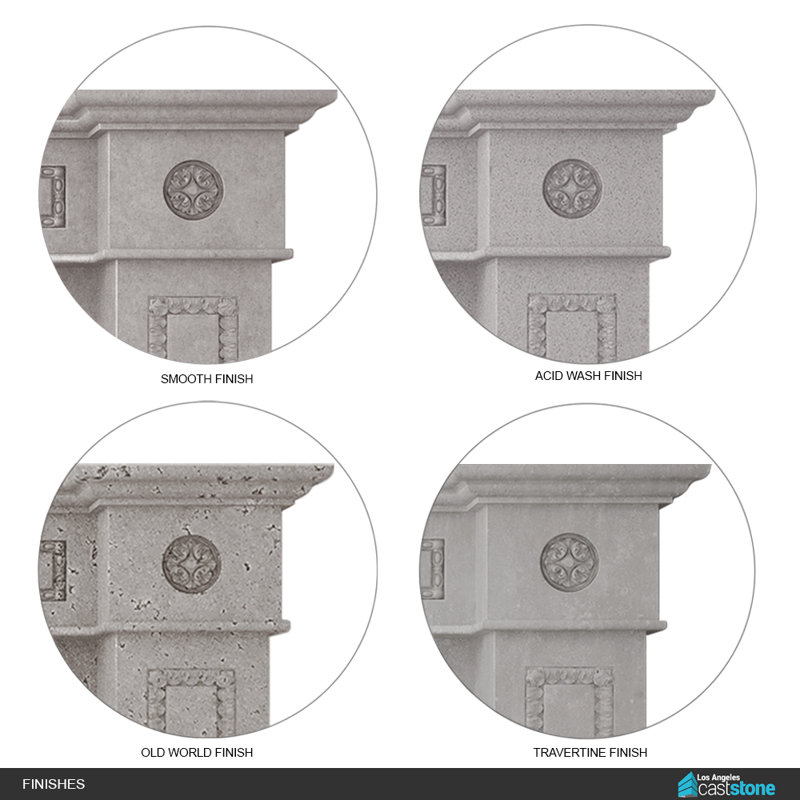 Berlin Concrete Fireplace Surround, Old World Gray