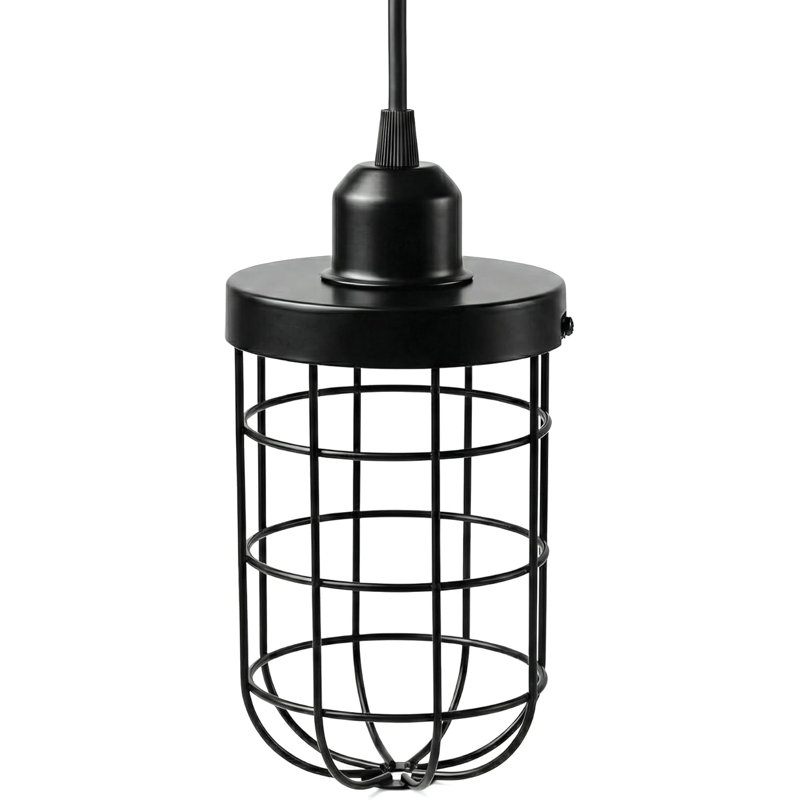 1 - Light Black Caged Pendant, No