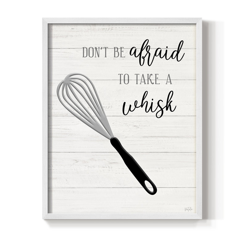 «Take A Whisk», reproduction encadrée - bois massif, H 30 po x l 24 po, Blanc
